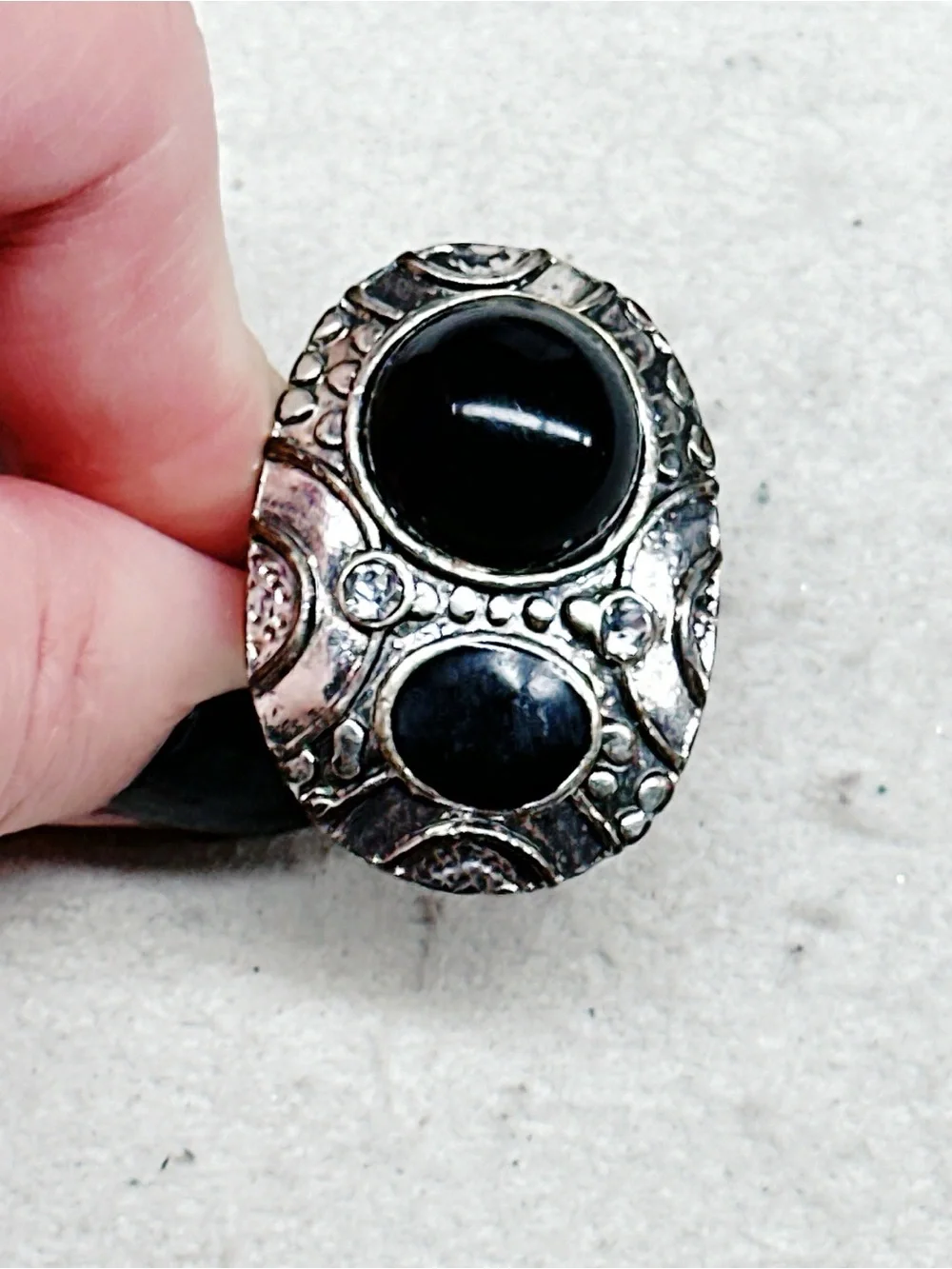 3013u. Damaged Silvertone Southwest Ring Adjustable